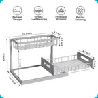 REALINN Under Sink Organizer, Pull Out Cabinet Organizer 2 Tier Slide Out Sink - Image 2