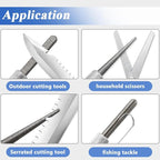 Wolfride 2Pcs Serrated Knife Sharpener, Retractable Diamond Sharpening Rod - Image 3