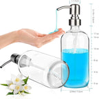 ARKTEK Refillable Soap Dispenser - 17 Oz Clear Glass Bottle - Image 2