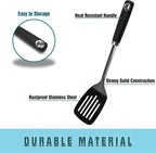 Metal Spatula, Stainless Steel Slotted Turner - Image 2