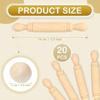 20 Pieces Mini Rolling Pin for Crafts 5.5 Inches Long Wooden Dough Roller Small - Image 2