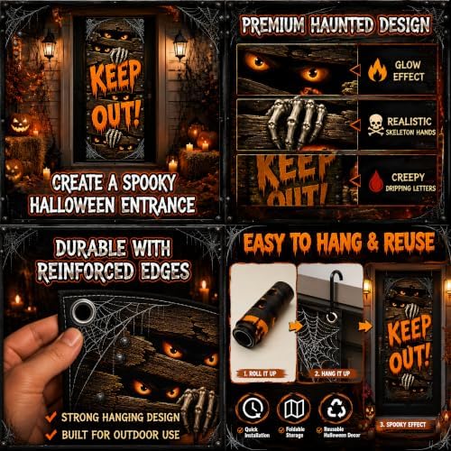 Halloween Door Decorations - Halloween Keep Out Door Cover - Image 5