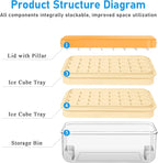 Ice Cube Tray with Lid and Bin, Ice Cube Pop Out Tray, Ice Cube Trays - Image 4