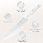 15-Piece White Kitchen Knife Set - Image 4