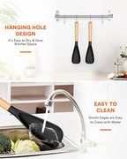 Cooking Spoon for Nonstick Cookwares, Wood Handle Spoon for Mixing, and Scrape - Image 7