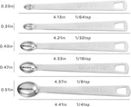 5Pcs Teaspoon Measuring Spoons, 1/4 tsp, 1/8 tsp, 1/16 tsp, 1/32 tsp, 1/64 tsp - Image 2