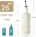 Ceramic Olive Oil Dispenser Bottle, Large Capacity 26oz Oil and Vinegar Bottles - Image 2