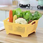 Double-layer Draining Basket Plastic Fruits & Vegetable Washing Basket - Image 5