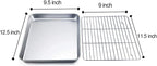 TeamFar Baking Tray and Rack Set, Stainless Steel Baking Pan Cookie Sheet - Image 2