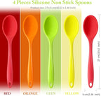 Shappy 4 Pieces Silicone Cooking Spoons 10.6 Inch Heat Resistant Kitchen Spoons - Image 2