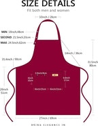 Yuubin Extra Large Aprons for Men Adjustable Button Apron - Image 6