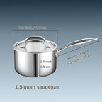 Cook N Home Stainless Steel Sauce Pan - Image 4