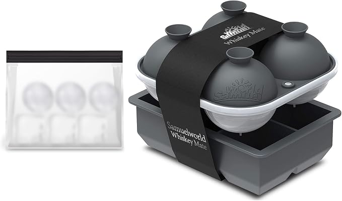 Samuelworld Large Silicone Premium Ice Trays, 2 Inches Big Cubes & 2.5 Inches by Samuelworld