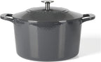 Martha Stewart Gatwick 7 QT Enamel Cast Iron Dutch Oven – Gray, Durable by MarthaStewart