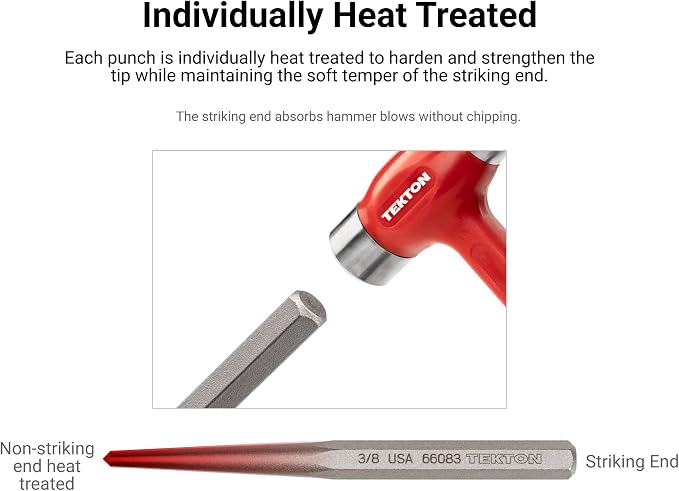 TEKTON 3/8 Inch Center Punch | 66083 | Made in USA - Image 3