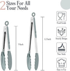 TeamFar Kitchen Tongs, Heat Resistant Silicone Tongs, Locking Design & - Image 2