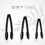 Plasticpro Heavy Duty Reusable Black Serving Tongs Combo Set - Image 3