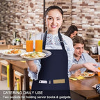 Jubatus 2 Pack Bib Aprons with 2 Pockets Cooking Chef Kitchen Apron - Image 5