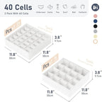 Joyoldelf Sock Drawer Organizer Divider 2 Packs Underwear Organizer, 24 Cell + - Image 2