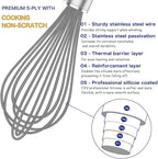 OYV Grey Silicone Whisk, Professional Whisks - Image 3
