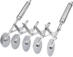 Juome 5 Wheel Pastry Cutter Stainless Pizza Slicer Multi-Round Dough Cutter by Juome