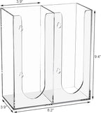 Acrylic Coffee Cup and Lid Storage Organizer Holder, 2 Compartments Disposable - Image 2