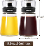 5.5oz Oil and Vinegar Cruets 2 Pack Glass Oil Dispenser Bottles - Image 7