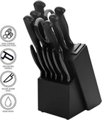 Black Knives Set, 15-Piece Stainless Steel Kitchen Knife Block Sets - Image 3