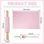 3Pcs Silicone Rolling Pin for Baking Sets, 15Inch Pastry Dough Roller - Image 2