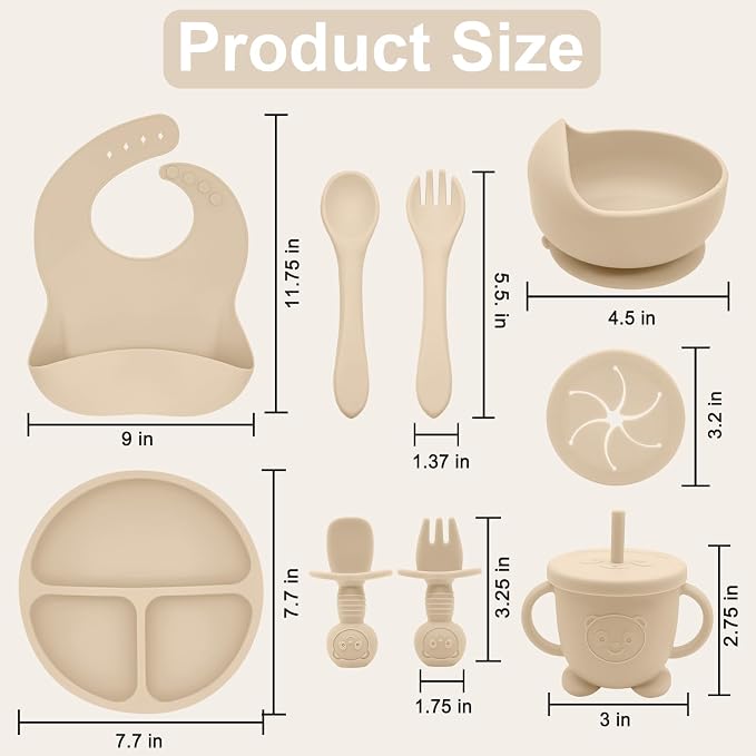 Silicone Baby Feeding Set | Baby Led Weaning Supplies Includes Suction Bowls - Image 7