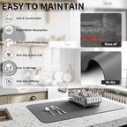 HotLive Dish Drying Mat for Kitchen Counter, Heat Resistant Drainer Mats - Image 4