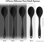 Shappy 4 Pieces Silicone Cooking Spoons 10.6 Inch Heat Resistant Kitchen Spoons - Image 2