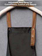 Kitchen Bib Apron with Pockets, Women Men Adjustable Neck Strap Water Resistant - Image 5