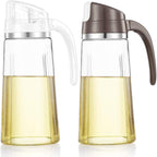 Marbrasse Oil Dispenser for Kitchen, 20 OZ /600ml Leakproof Glass Oil Bottle by Marbrasse