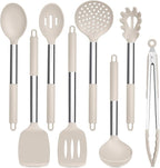 TeamFar Kitchen Utensils Set of 8, Silicone Utensils Kitchen Tools Set by TeamFar