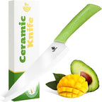 Durable Ceramic Knife for Chopping Vegetables & Fruits, 8” Non-Reactive and by VegItPro
