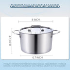 LOLYKITCH Tri-Ply 3 Quarts Stainless Steel Induction Cooking Pot, Small Stock - Image 7