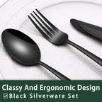 EWFEN 24-Piece Black Silverware Set - Image 3