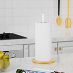 Wooden Paper Towel Holder Countertop, Non-Slip Base, Stainless Steel, - Image 7