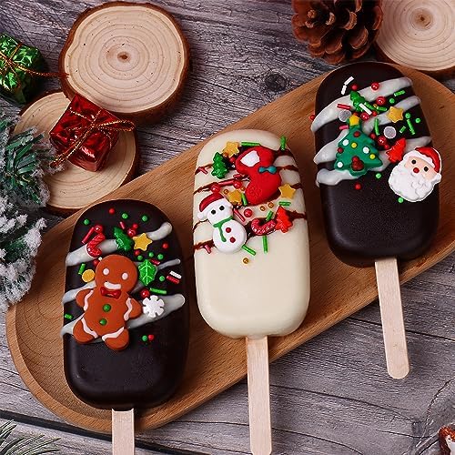 Edible Christmas Cake Decorations, Edible Gingerbread Men, Christmas Tree Candy, Santa Claus Icing Decorations, Socks, Snowman for Gingerbread House, Cupcakes, Cake, Cookies, and Cakecicles - Image 2