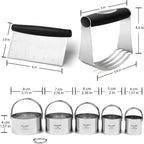 HULISEN Stainless Steel Biscuit Cutter Set, Pastry Scraper and Dough Blender - Image 8