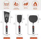 Hotec Silicone Spatula Turner for Nonstick Cookware, Cooking Spatulas 600°F - Image 2