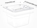 CURTA 6 Pack NSF Notched Food Pan Cover, 1/6 Size Clear Polycarbonate Lid - Image 2