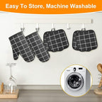 AUAUY Oven Mitts and Pot Holders 6PCS Set, 392°F Heat Resistant Cooking Gloves - Image 8