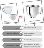 Stainless Steel Mixer bowl Fit for KitchenAid Artisan&Classic Series 4.5-5 QT - Image 6