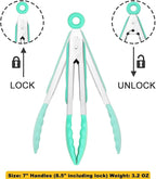 HINMAY Small Tongs with Silicone Tips 7-Inch Serving Tongs - Image 3