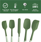 Silicone Spatula Set, 5 Piece Food Grade Rubber Spatulas - Image 3