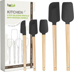 Silicone Spatula Set, Food Grade Rubber Spatula-5 Piece Nonstick Rubber Spatulas by HighQualityKitchenAccessory