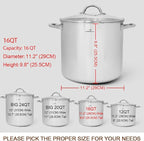 HOMICHEF 16 Quart LARGE Stock Pot - Image 4
