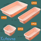 Kutesna 25 PCS Pink Drawer Organizer Set, 4 Size Interlocking Plastic Storage - Image 2